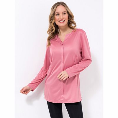 JERYMOOD HOMEWEAR Longshirt, 1/1-Arm Mikrofaser V-Ausschnitt basic