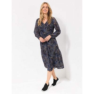 Thumbnail - VIA MILANO Kleid, 1/1-Arm V-Ausschnitt gefüttert Paisley-Druck
