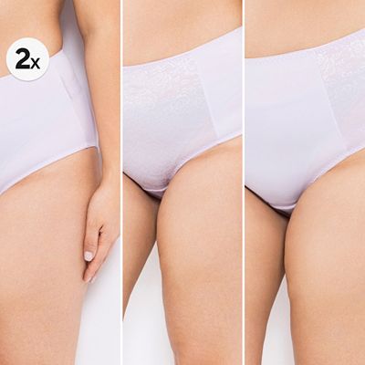 LITTLE ROSE 4 Midislips Mikrofasermischung 2 x Basic 2 x Floral Jacquard