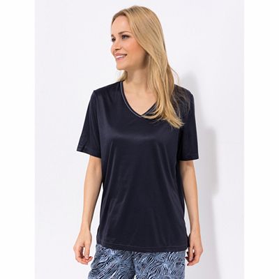 Thumbnail - JERYMOOD HOMEWEAR Shirt, 1/2-Arm Mikrofaser V-Ausschnitt basic