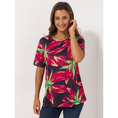 Thumbnail - IN-PRINT Shirt 1/2-Arm Rundhalsausschnitt Seitenschlitze