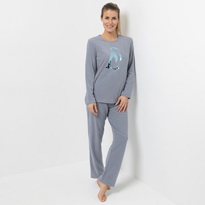 LITTLE ROSE Pyjama, 1/1-Arm Mikrofaser Fleece Tiermotiv Hologramm Folie