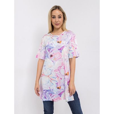 IN-PRINT Tunika 1/2-Arm Rundhalsausschnitt Blumendruck