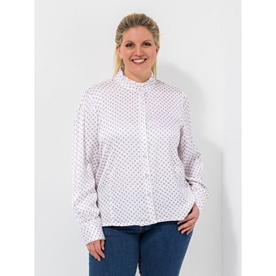 ROCK YOUR CURVES by Angelina K. Shirtbluse, 1/1-Arm Stehkragen Punktedruck