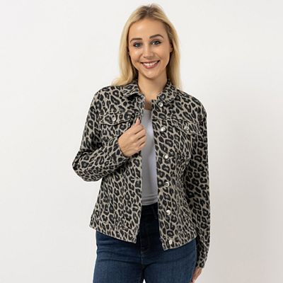 Thumbnail - VIA MILANO Jeansjacke Knopfleiste Allover-Print Brusttaschen