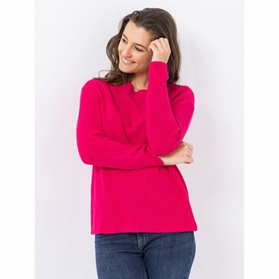 DENIM & CO. Pullover, Rundhalsausschnitt Raglanärmel figurumspielend