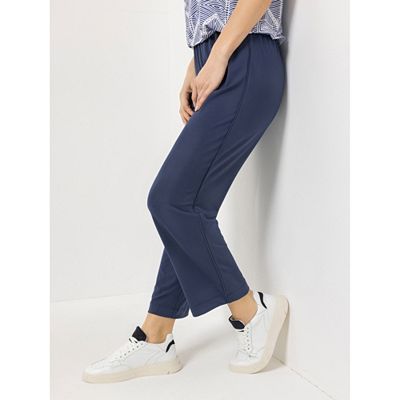 IN-PRINT Hose, 7/8-Länge Rundumdehnbund schmale Paspelierung gerades Bein