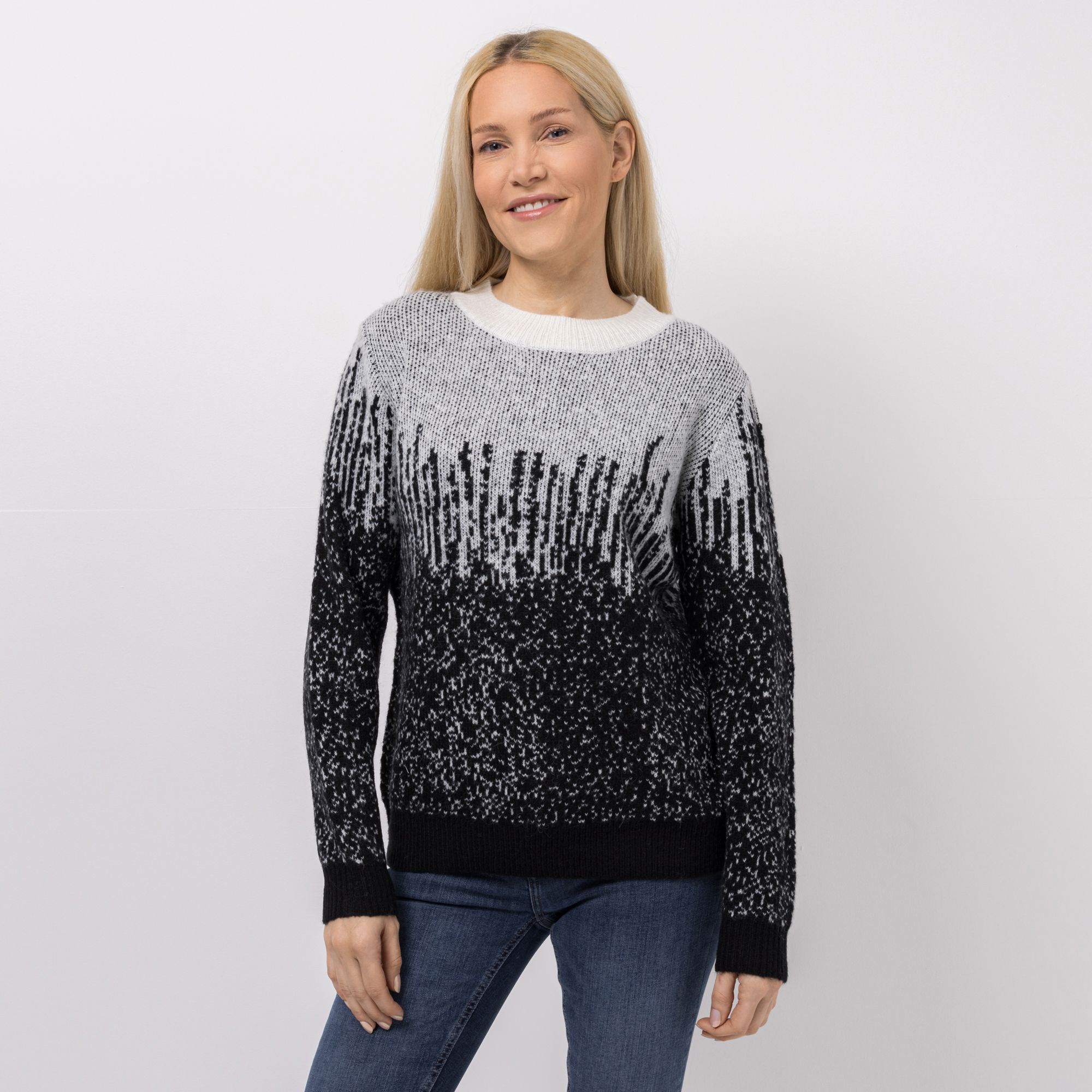 CASHMASOFT Pullover Rundhalsausschnitt Cashmeregriff Jacquard