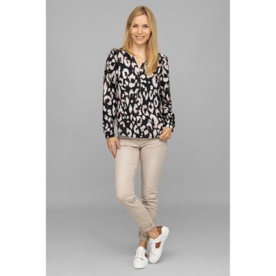 DINE 'N' DANCE Bluse, 1/1-Arm Serafino-Ausschnitt Zier-Nieten leger weit