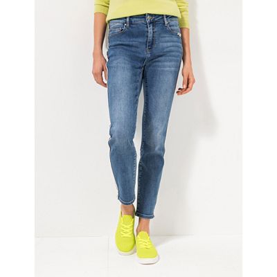 STRANDFEIN Jeanshose Sue knöchellang Zierstreifen schmales Bein