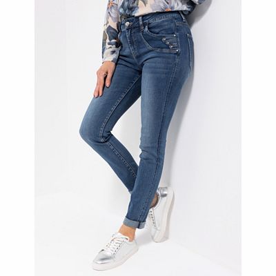 Thumbnail - DINE 'N' DANCE Jeanshose Salsa 5-Pocket-Style Strassdekoration schmales Bein