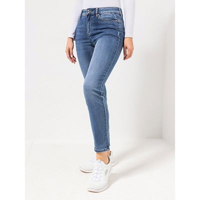 Thumbnail - DINE 'N' DANCE Jeanshose Rumba Strassdetail schmales Bein knöchellang