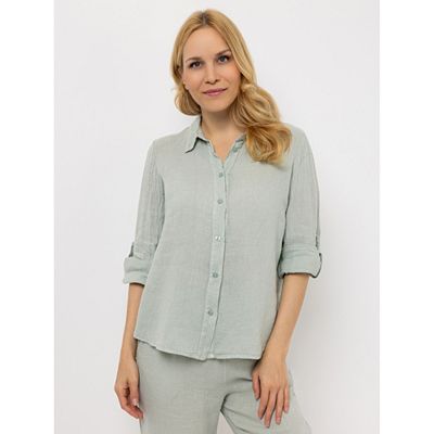 Thumbnail - DINE 'N' DANCE Leinenbluse Frida 1/1-Arm Blusenkragen leger weit