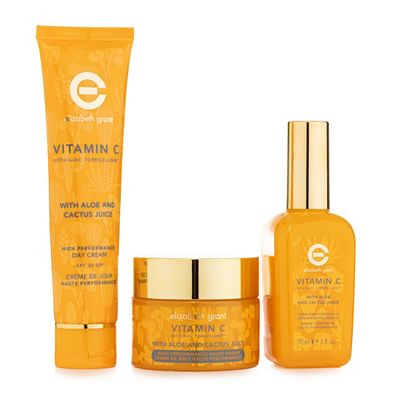 ELIZABETH GRANT Vitamin C mit Aloe Tagescreme m. LSF 30, Nachtcreme je 100ml, Serum 90ml