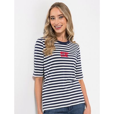 STRANDFEIN Shirt 1/2- Arm Rundhalsausschnitt gestreift figurumspielend