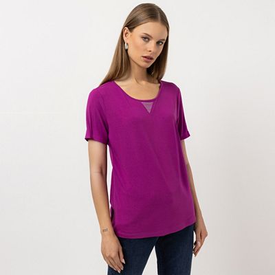 STEFFEN SCHRAUT Shirt 1/2-Arm Rundhalsauschnutt Strass-Detail figurumspielend