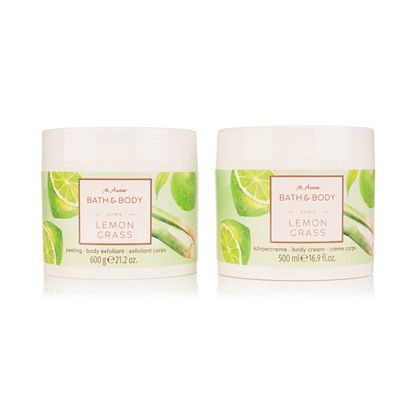 M.ASAM® Bath & Body Lemongrass Peeling 600g, Körpercreme 500ml