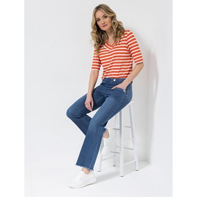 Thumbnail - STRANDFEIN Jeanshose Bootcut Zierknöpfe Rundumdehnbund