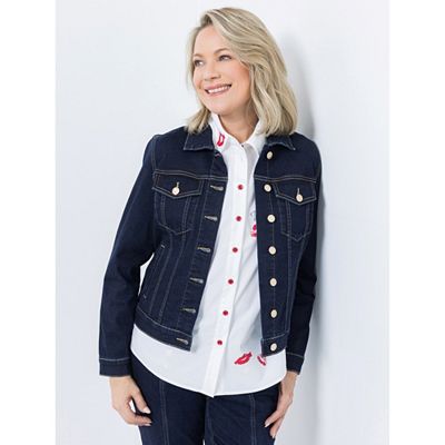 KILIAN KERNER SENSES Jeansjacke Zierknöpfe Komfort-Stretch figurumspielend