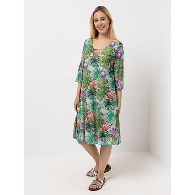 DINE 'N' DANCE Mesh-Kleid, 3/4-Arm knieumspielend Rundhalsausschnitt figurumspielend