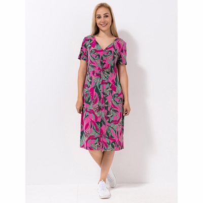 KIM & CO. Kleid, 1/2-Arm Brazil Knit Jersey geknoteter Front-Part knielang