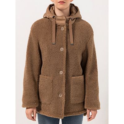 STEFFEN SCHRAUT Jacke in Teddyoptik Steppkapuze Knopfleiste leger weit