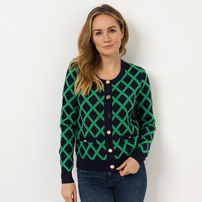 ANNI FOR FRIENDS Cardigan Jacquard-Strick Knopfleiste figurumspielend