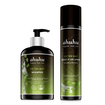 Thumbnail - ahuhu organic hair care Ice Tea Mint Shampoo 500ml & Boost it up! 300ml