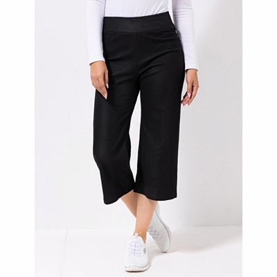 KIM & CO. Hose, 3/4-Länge Denim Jersey Rundumdehnbund weites Bein