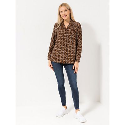 Thumbnail - EVA LUTZ Bluse, 1/1-Arm Reverskragen Knopfleiste leger weit