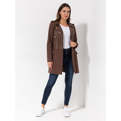 ANNI FOR FRIENDS Kurzmantel Materialmix gefüttert figurbetont