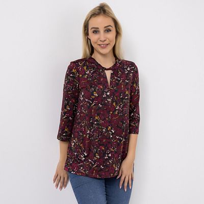 KIM & CO. Shirt, 3/4-Arm Brazil Knit Jersey Stehkragen figurumspielend