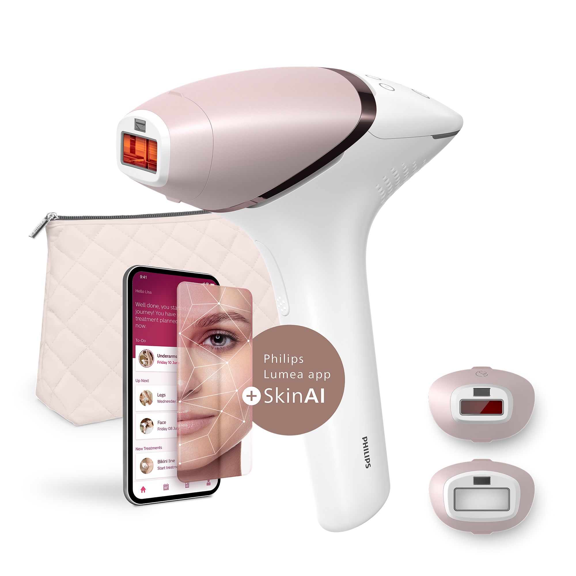 PHILIPS Lumea 9900 Series IPL mit Haaranalyse & Lichtimpuls-Zähler über KI App Funktion