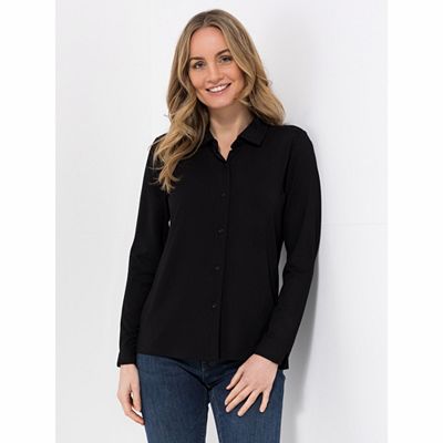Thumbnail - EVA LUTZ Jerseybluse Lea 1/1 Arm, Kragen mit ECOVERO Viskose figurumspielend