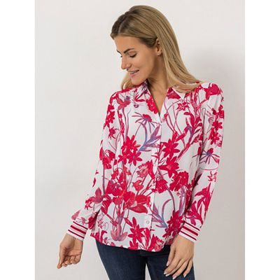 DAWID by Dawid Tomaszewski Bluse, Knopfleiste Strickbündchen figurumspielend