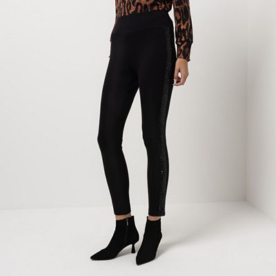 STEFFEN SCHRAUT Jeggings, knöchellang Rundumdehnbund Paillettengalon sehr schmales Bein