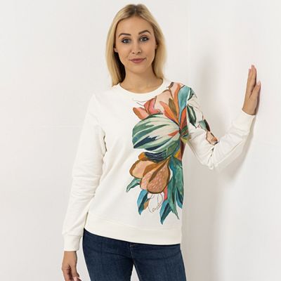 DINE 'N' DANCE Sweatshirt, 1/1-Arm Rundhalsausschnitt platzierter Druck figurumspielend