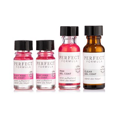 PERFECT FORMULA Pink Gel Coat 18ml Clear Gel Coat 18ml Ruby Pink Gel Coat 2x 5ml