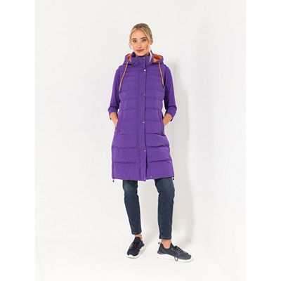 STRANDFEIN Steppweste lange Form abnehmbare Kapuze figurumspielend