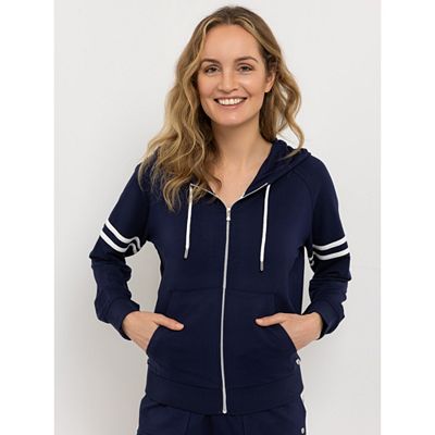 Thumbnail - STRANDFEIN Sweatjacke Kontraststreifen Kängurutaschen figurumspielend