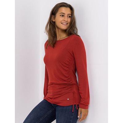 EVA LUTZ Shirt Rundhalsausschnitt mit ECOVERO figurbetont