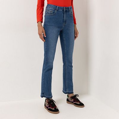 Thumbnail - STEFFEN SCHRAUT Jeans, 5-Pocket lange Form Strassdetails ausgestellter Saum