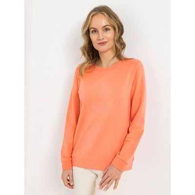 STRANDFEIN Sweatshirt Rundhalsausschnitt tonale Stickerei figurumspielend