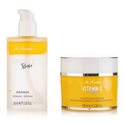 M.ASAM® Vitamin C Glow Feuchtigkeits- creme 100ml, Shake Serum 70ml