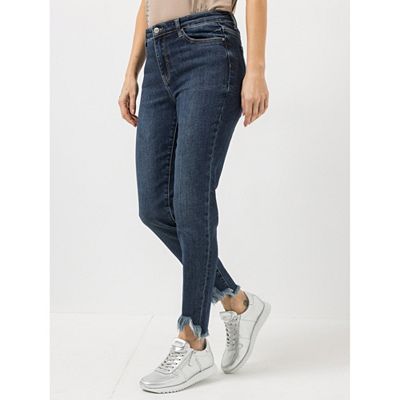 STEFFEN SCHRAUT Jeanshose knöchellang Fransensaum sehr schmales Bein