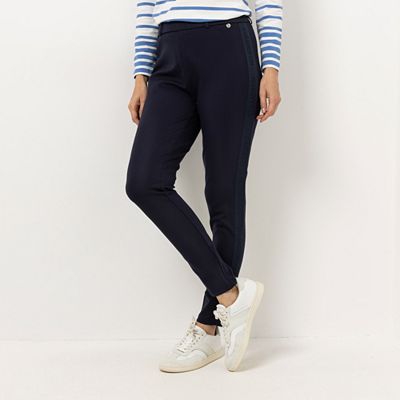 STRANDFEIN Hose, knöchellang Rundumdehnbund mit Logo schmales Bein