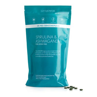 Thumbnail - Dr. med. Sebastian Pleuse Spirulina & Ashwa- gandha mit Vitamin B6 1.200 Stück, 200 Tage