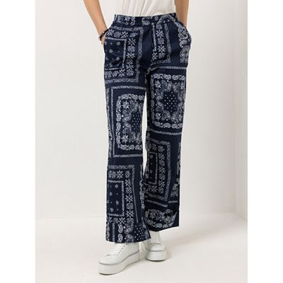 STEFFEN SCHRAUT Hose Seitennahttaschen Allover-Druck weites Bein