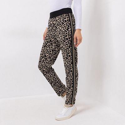 EVA LUTZ Hose Rundumdehnbund Jacquard-Muster gerades Bein