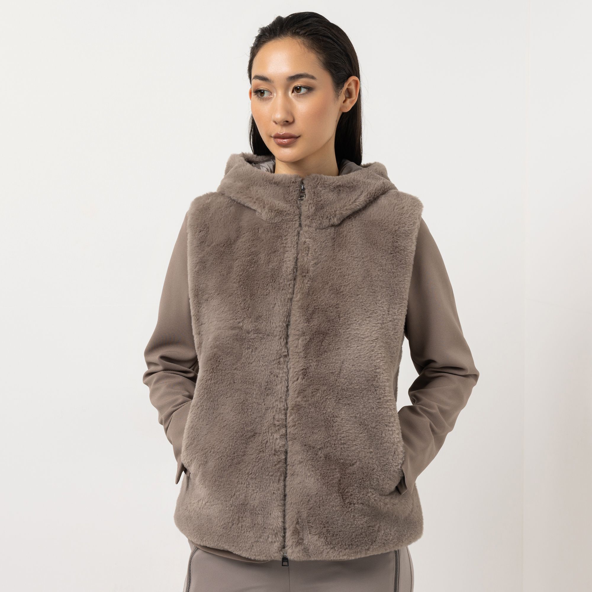 STEFFEN SCHRAUT Webpelz-Weste gestepptes Rückenteil vordere Nahttaschen figurumspielend